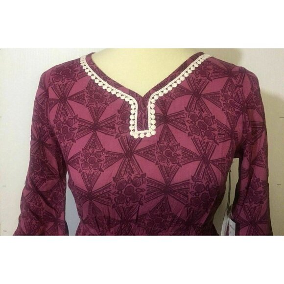 O'Neill Girls Purple LS ILA Kaftan Dress L - Picture 4 of 6